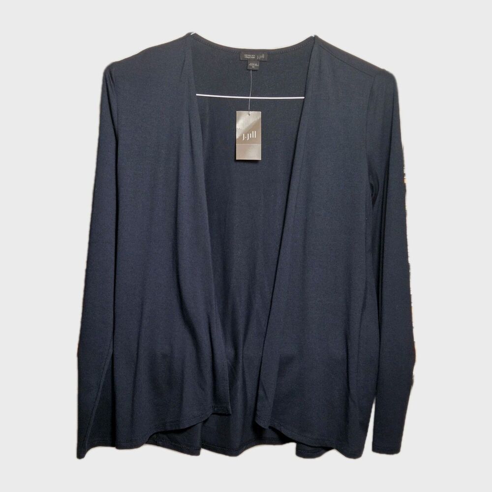 J.Jill Wearever Collection Cardigan Womens XS Blue Knit Open Front Jersey NWT